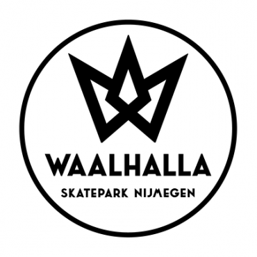 Het logo van skatepark Waalhalla in Nijmegen