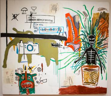 Kunstwerk 'Wicker' van de NewYorkse kunstenaar Basquiat