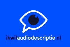 Logo van de actie 'Ik wil audiodescriptie.nl'