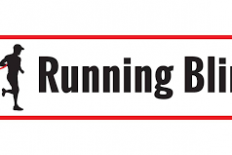 Logo Running Blind; links twee hardlopende silhouetten, daarnaast de woorden 'Running Blind'