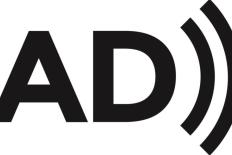 logo audiodescriptie: de letters A en D gevolgd door twee gebogen strepen, die de lens van een oog symboliseren